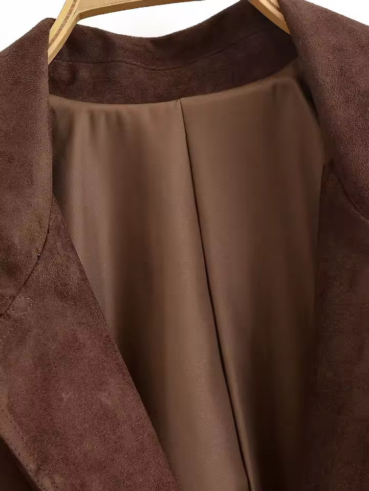 Sienna Suede Blazer – Braun Wildlederoptik