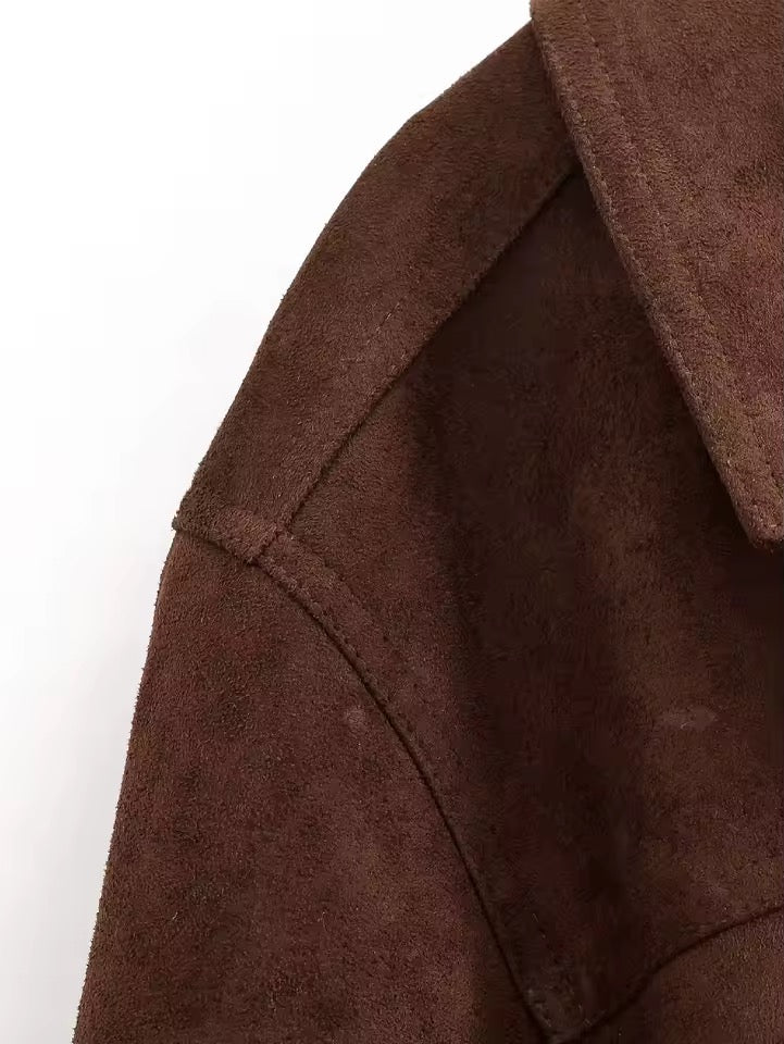 Sienna Suede Blazer – Braun Wildlederoptik