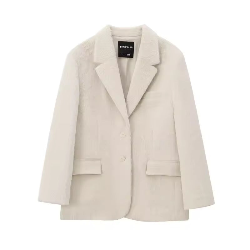 Allegra Teddy Blazer – Offwhite Kunstpelz