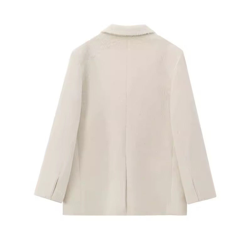 Allegra Teddy Blazer – Offwhite Kunstpelz