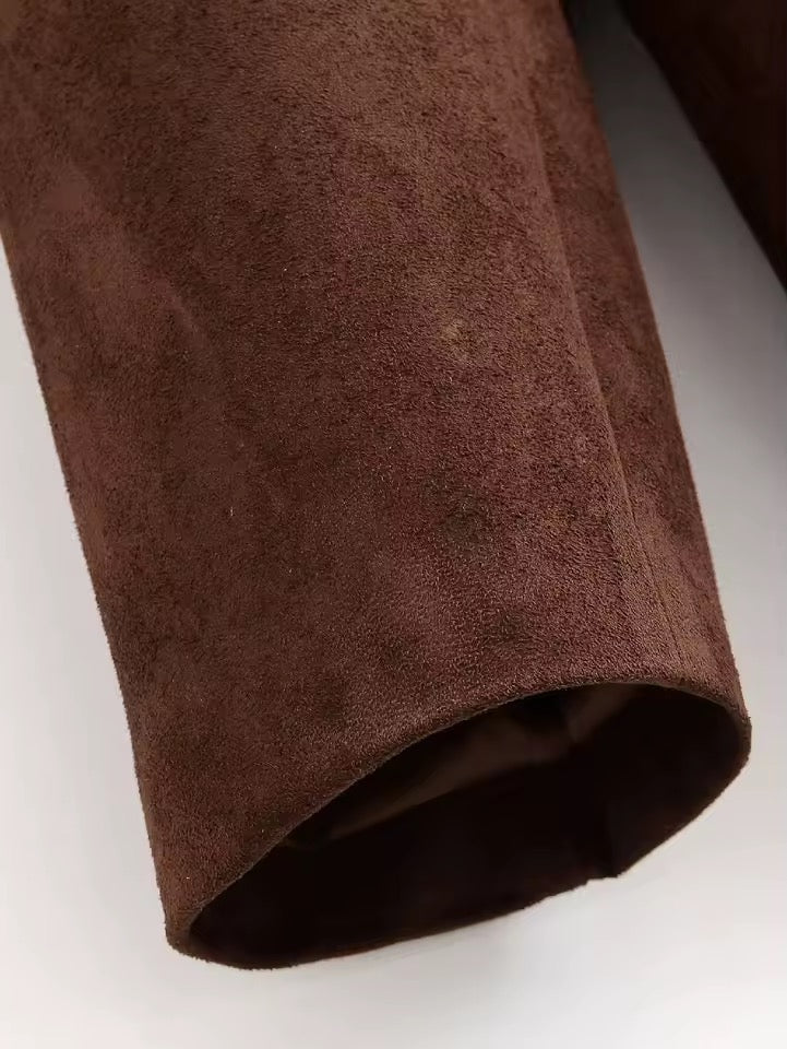 Sienna Suede Blazer – Braun Wildlederoptik