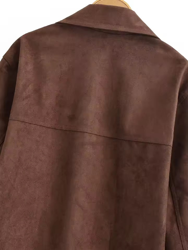 Sienna Suede Blazer – Braun Wildlederoptik
