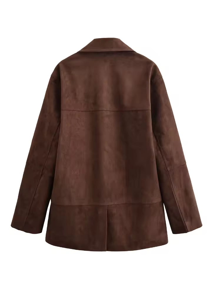 Sienna Suede Blazer – Braun Wildlederoptik