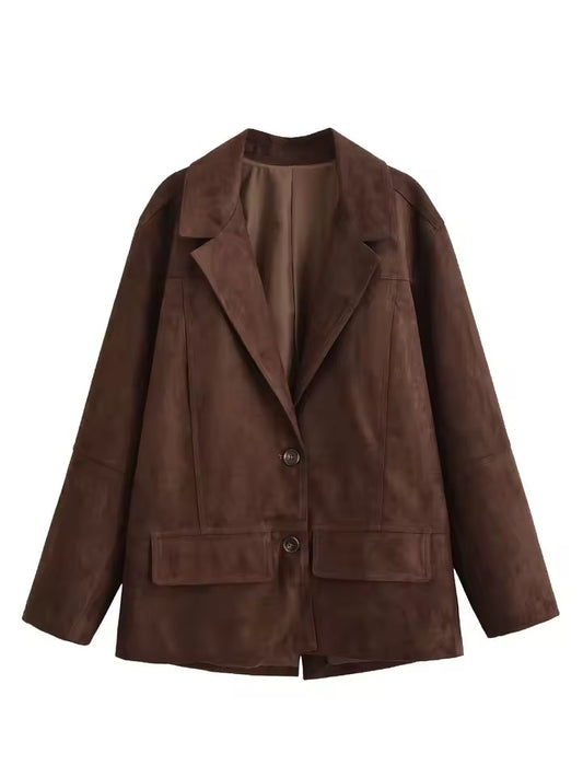 Sienna Suede Blazer – Braun Wildlederoptik